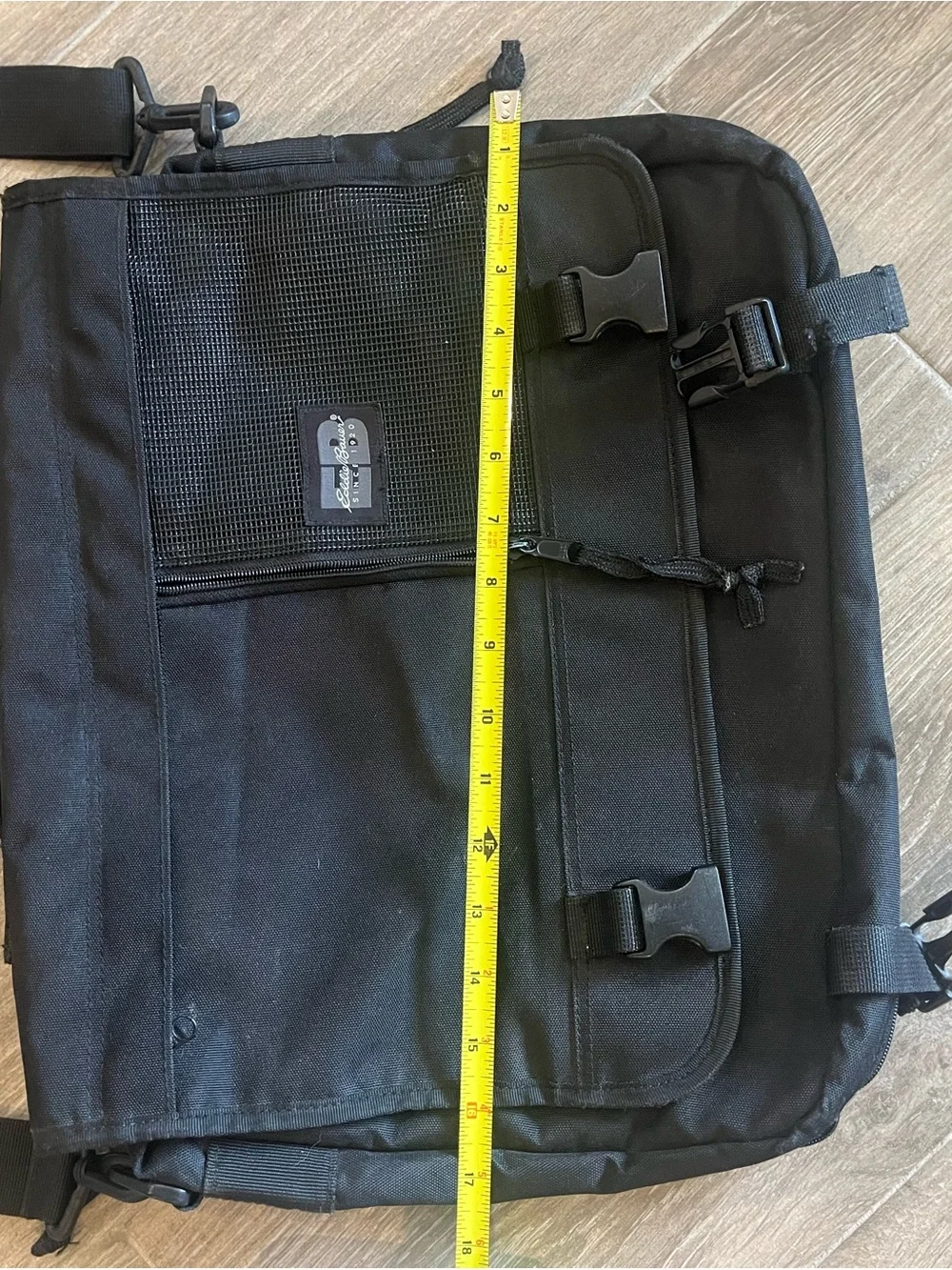 Eddie Bauer Black Men's Messenger Bag with Adjustable Strap